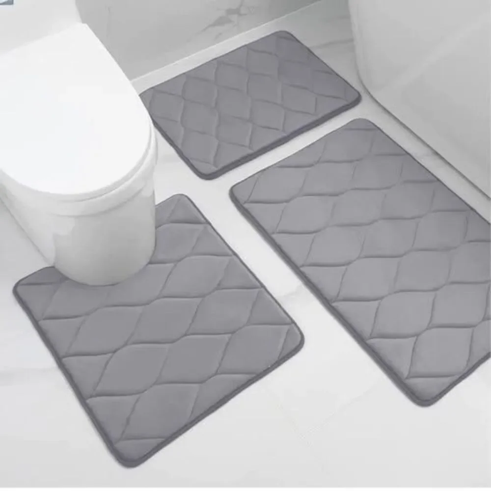 Colorxy Memory Foam Bathroom Rugs - Water Absorbent, Super Soft Non-Slip Bath Ma